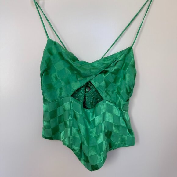 Jen's Pirate Booty Toy Machine Top in Kelly Green Jacquard - Picture 2 of 6